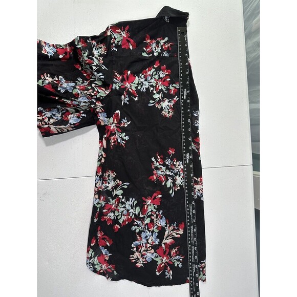 Lauren Ralph Lauren Blouse Size Large Floral Button Down Cotton Semi-Sheer Top - Picture 6 of 11